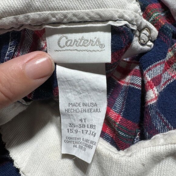 Carter's Plaid Dress Peter Pan Collar Long Sleeve 4T Peasant Classic Cottage - Picture 8 of 9